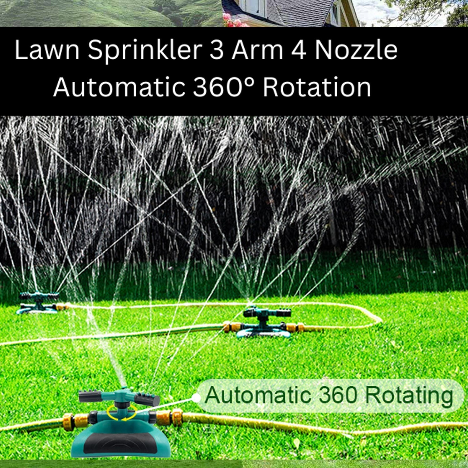 7482 360 Degree 3 Arm Sprinkler for Watering Garden and Lawn Irrigation Yard Water Sprayer 7482 360 Degree 3 Arm Sprinkler for Watering Garden and Lawn Irrigation Yard Water Sprayer